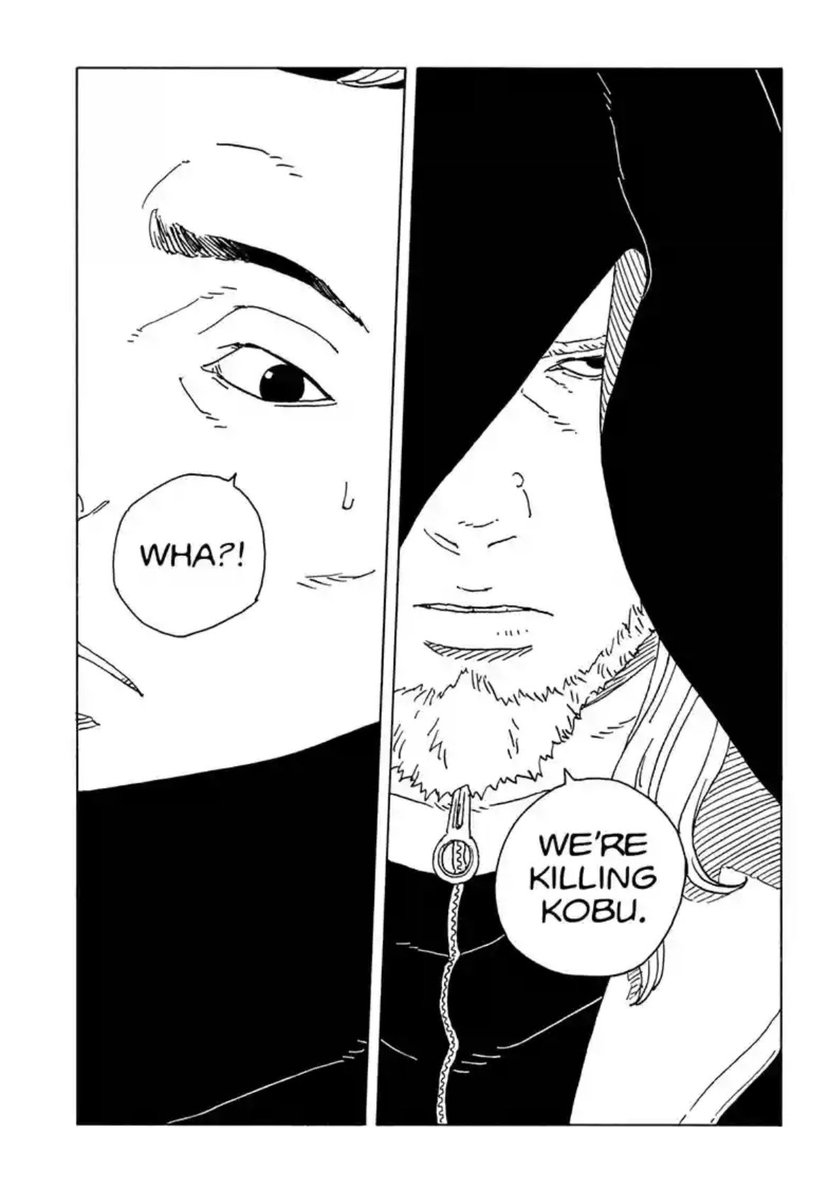 SimplyTroy2's tweet image. Koji with this single moment ascended. Something that Koji and Boruto have constantly disagreed with is using people and casualties being necessary. As he tried with Konohomaru in the previous arc. The only necessary people he protects are people that can’t actively fight against…