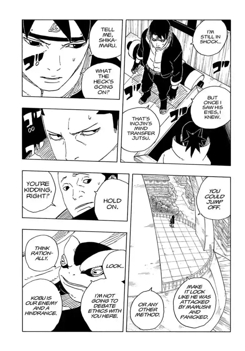 SimplyTroy2's tweet image. Koji with this single moment ascended. Something that Koji and Boruto have constantly disagreed with is using people and casualties being necessary. As he tried with Konohomaru in the previous arc. The only necessary people he protects are people that can’t actively fight against…