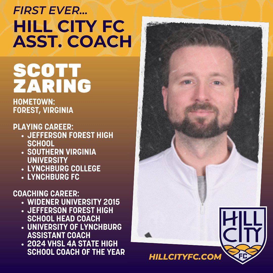 Hill City FC is proud to announce Hometown Soccer Legend, Scott Zaring as the first assistant coach in club history! 

Scott will be joining Head Coach Lucas Paulini’s staff as we look to make USL history in the Hill City! ⚽️⛰️
