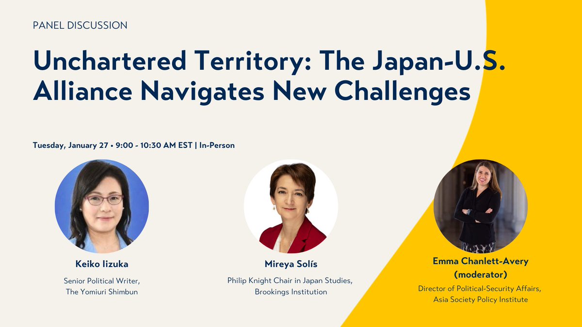 📅Join us in NYC on Jan. 27 for a panel discussion on what lies ahead for  the Japan-U.S. relationship and how the two governments will continue to  cooperate on issues ranging from