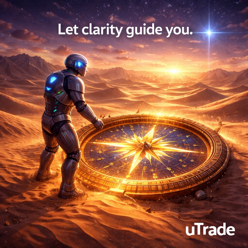 Let clarity guide you.

When everything feels uncertain, direction matters more than speed.
Clear thinking turns confusion into strategy and pressure into purpose.
The strongest traders don’t rush — they move with intention.

With uTrade, clarity becomes your advantage. 🚀💙