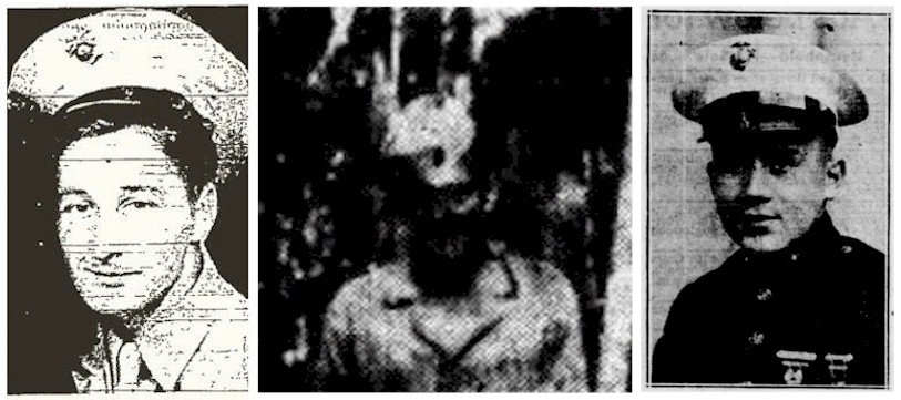 Honoring Marine Handlers -
Private First Class Llewellyn Rudolph Smart, February 7, 1924 - January 19, 1945;
Sergeant Vincent Dentino, April 25, 1924 - January 19, 1945;
Private First Class Rudolph Robert Truppi, January 4, 1924 - January 19, 1945