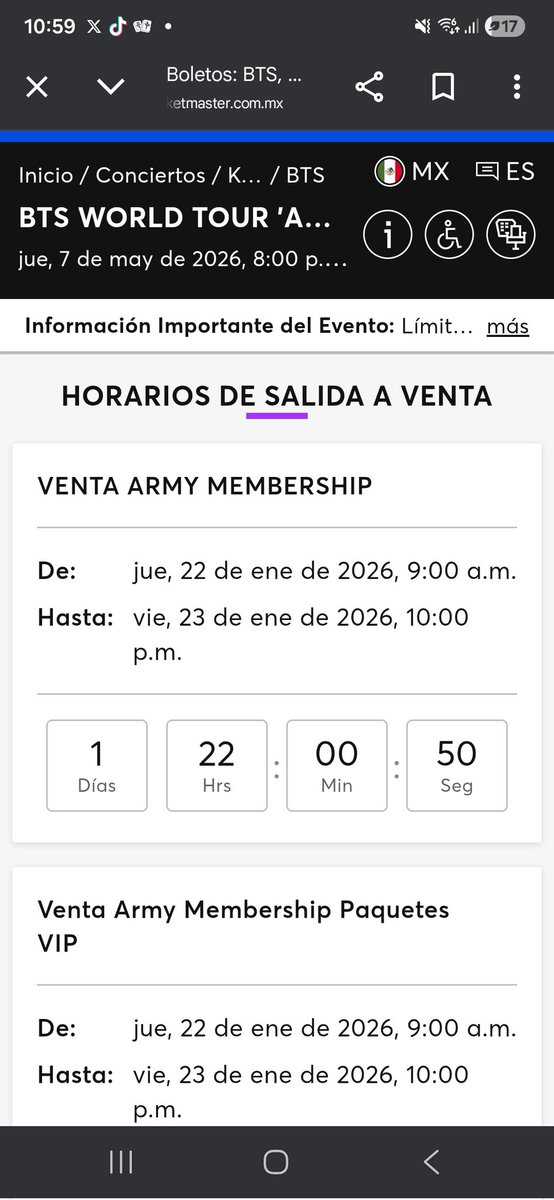 luvsgigi93's tweet photo. Faltan 2 días y NO tenemos nada de precios, cuando los vas a soltar @Ticketmaster_Me se necesitan,  es nuestro derecho‼️‼️
 NO DEJEMOS DE INSISTIR, NO NOS RINDAMOS 🗣
#ARMYQuiereClaridad #OcesaAnunciaPreciosBTS #BTSENMEXICO #ARMYESPERAPRECIOS @ocesa_kpop https://t.co/XqiWmovRgx