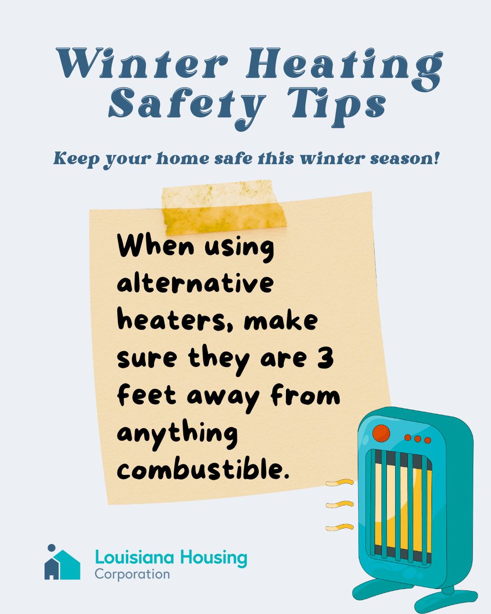 A colder month like January can be uncomfortable in Louisiana, but it’s important to remember precautionary safety tips to keep your house warm. Portable heaters may seem great, but there are some matters you must watch out for. Make sure they are 3ft away from anything