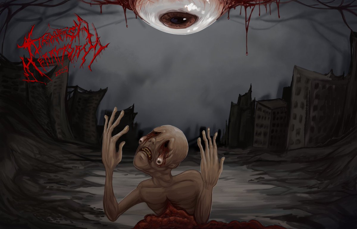 "Observing The Dying End" Mid gore warning. #Art #goreart #digitalart #digitalartwork #apocalypse #horror