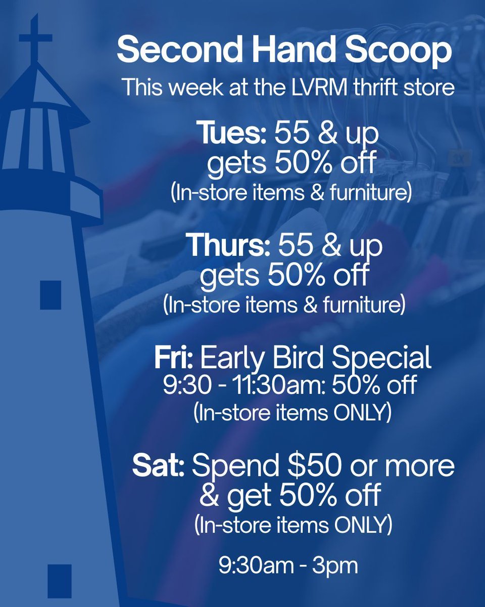 || Second Hand Scoop ||

Here are our deals for our Thrift store this week! 

#lvrm #vegasrescue #thriftstore #deals