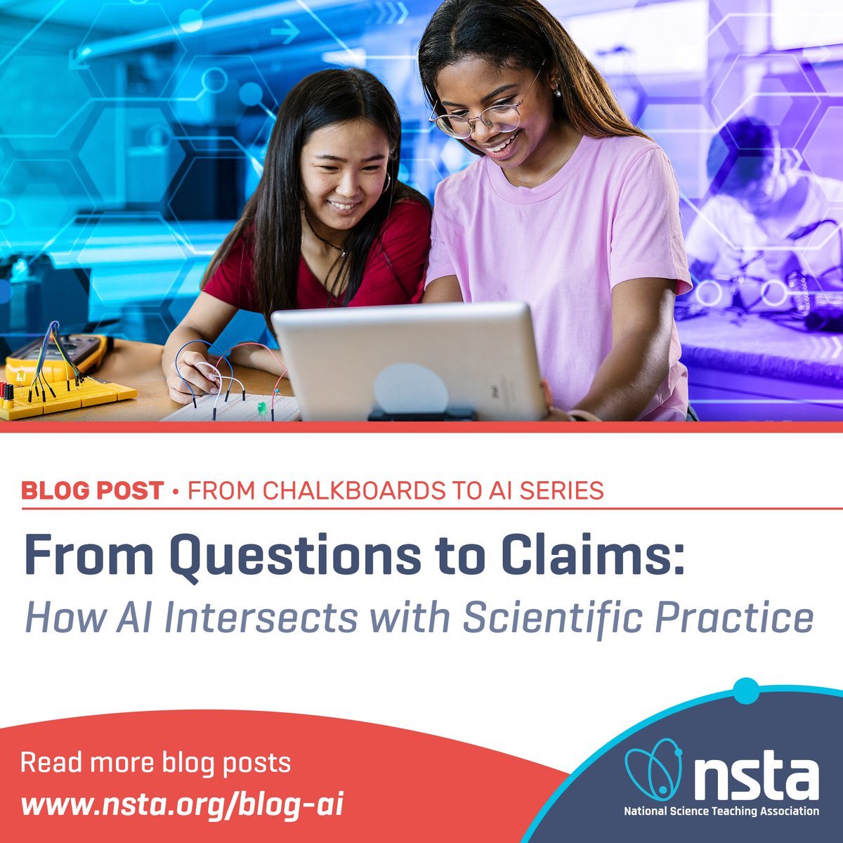 NSTA's tweet photo. 🤖 From chalkboards to AI, science practice is changing. NSTA’s latest blog explores how AI intersects with scientific inquiry, data analysis, and human judgment — and what it means for classrooms today. 👉 https://t.co/zJNWmW4eze
#NSTA #ScienceEducation #AIinEd https://t.co/xO6VSkMOD0