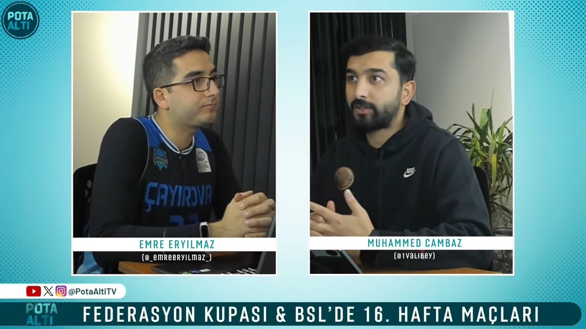 PotaAltiTV's tweet photo. 📣 Pota Altı - Yeni Bölüm YAYINDA 💥

İzlemek için ⤵️
📎 https://t.co/xvILP8qGD3

✔️ Federasyon Kupası Şampiyonu Çayırova Belediyesi 
✔️ TBL İlk Yarı Ödülleri 
✔️ BSL'de 16. hafta maçları
✔️ İstatistikler
✔️ BSL'de Haftanın Panoraması 
✔️ Sizden gelen soru ve mesajlar

#TBL #BSL