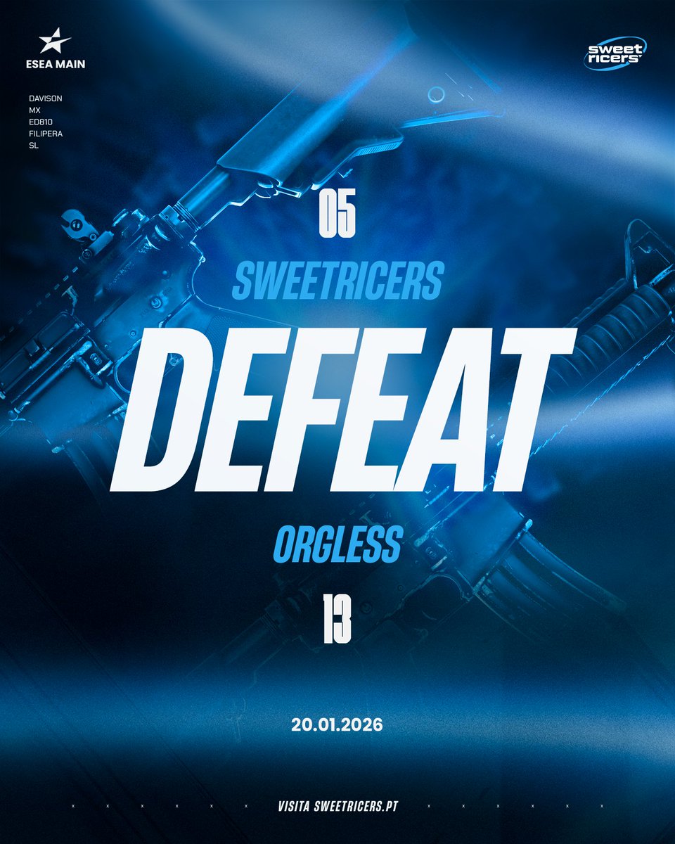 A dose hoje saiu amarga, mas vamos lavar a panela e preparar o próximo jogo.

⚔️ 1-2
🆚 #ORGLESS