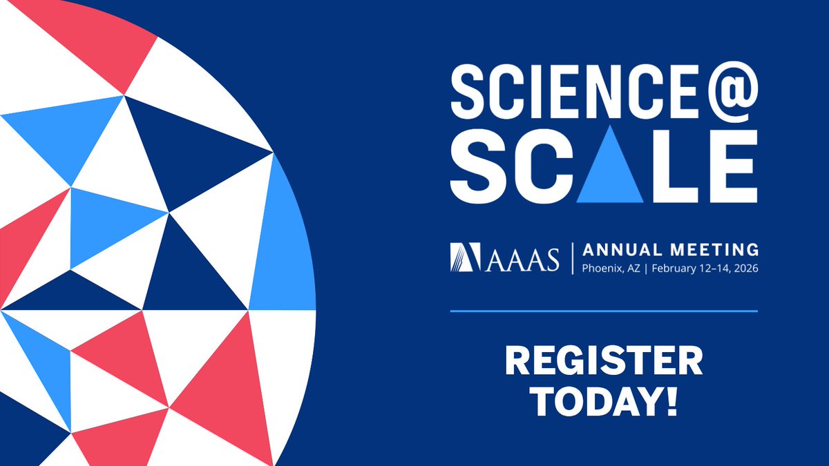 We’ll be in Phoenix February 12-14 for the 2026 @AAAS Annual Meeting! 🌵✨

Be part of the movement to protect, uplift and renew the scientific enterprise at a defining moment in history. If you’ll be there, let’s connect in person! meetings.aaas.org/attend-phx/reg…