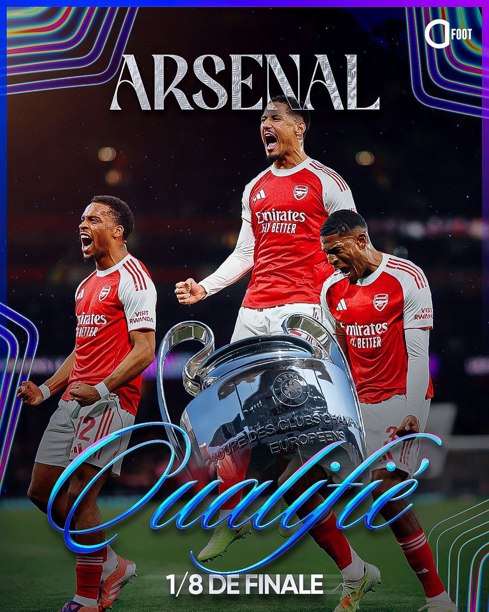 🚨 OFFICIEL ! 𝗔𝗥𝗦𝗘𝗡𝗔𝗟 𝗘𝗦𝗧 𝗟𝗔 𝗣𝗥𝗘𝗠𝗜𝗘̀𝗥𝗘 𝗘́𝗤𝗨𝗜𝗣𝗘 𝗗𝗜𝗥𝗘𝗖𝗧𝗘𝗠𝗘𝗡𝗧 𝗤𝗨𝗔𝗟𝗜𝗙𝗜𝗘́𝗘 𝗣𝗢𝗨𝗥 𝗟𝗘𝗦 𝟴𝗲𝘀 𝗗𝗘 𝗙𝗜𝗡𝗔𝗟𝗘 𝗗𝗘 𝗖𝗛𝗔𝗠𝗣𝗜𝗢𝗡𝗦 𝗟𝗘𝗔𝗚𝗨𝗘 !!! ✅❤️🤍

🏟️ 7 matches
✅ 𝟳 𝗩𝗜𝗖𝗧𝗢𝗜𝗥𝗘𝗦
⚽️ 𝟭𝟵 𝗕𝗨𝗧𝗦 𝗠𝗔𝗥𝗤𝗨𝗘́𝗦