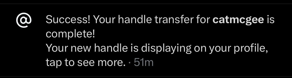 catmcgee's tweet image. New handle who dis