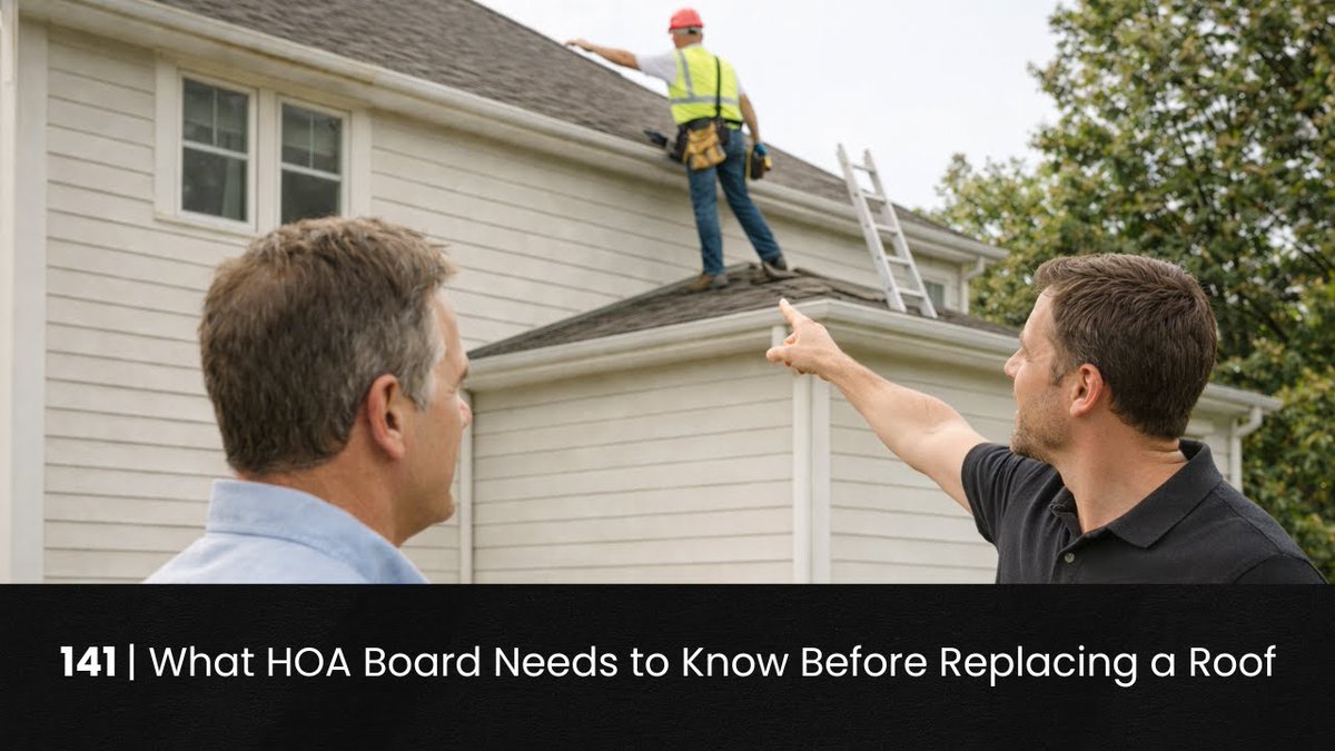 reserves's tweet photo. Roof replacements are one of the biggest HOA decisions. Learn what HOA Boards need to know and prepare before timing, budgeting, or hiring go wrong! Watch the full podcast below 👇

https://t.co/88FZZHS41N

#HOABoards #Roofing #HOAPodcast #Roofer #bajaroofing https://t.co/eDgoyUnSSA