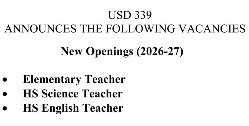 Join the JCN team for the 2026-2027 school year.  See our job postings on Educate Kansas (jobs.educatekansas.org) or usd339.org