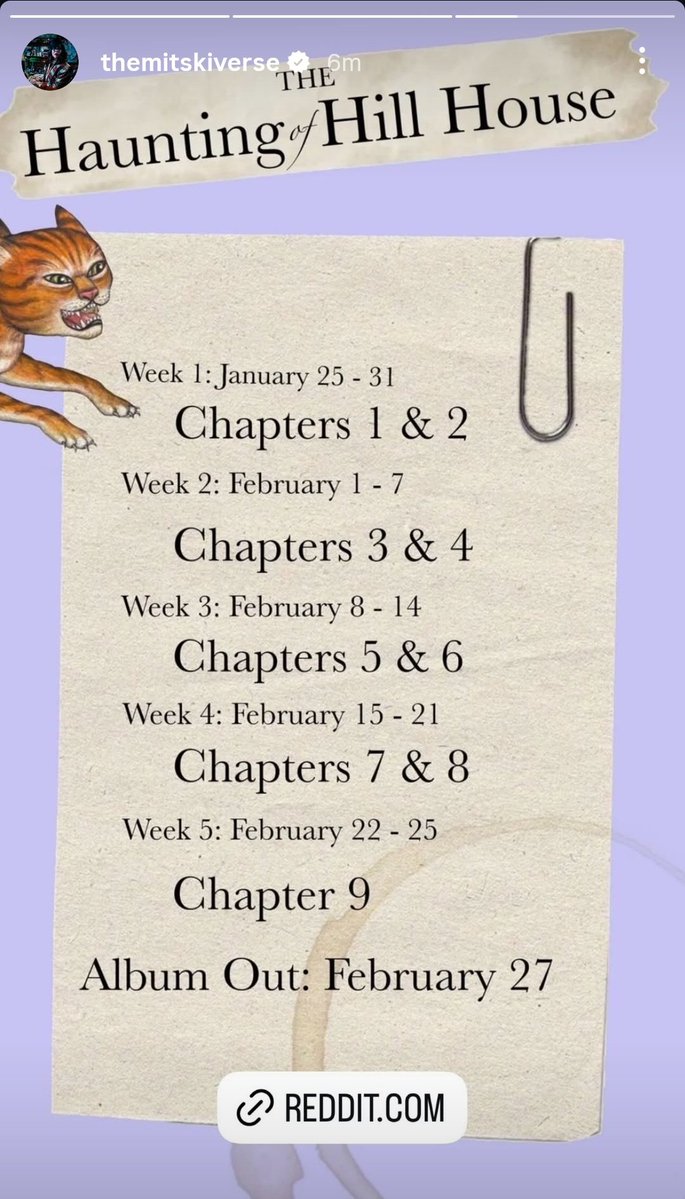 mitskidata's tweet image. The Mitski Verse shares a fan's Reddit post about reading Shirley Jackson's book, "The Haunting of Hill House."

- The book was one of the main inspirations for Mitski's new album.