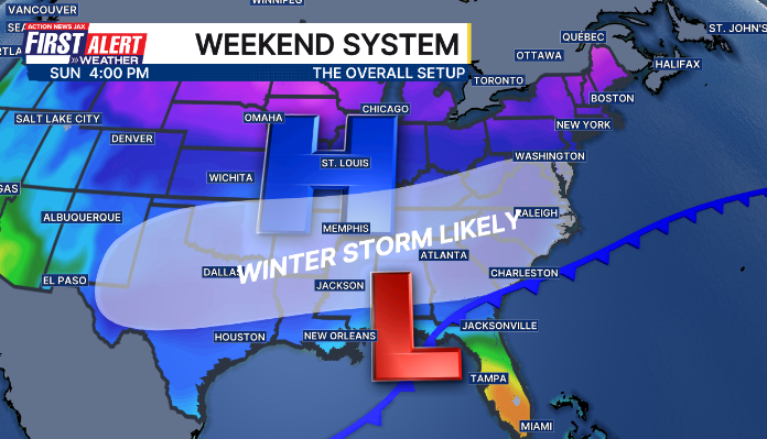 MikeFirstAlert's tweet image. #firstalertwx a big winter storm will far-reaching impacts from Texas &amp;amp; Oklahoma to the east coast.  @ActionNewsJax @WOKVNews