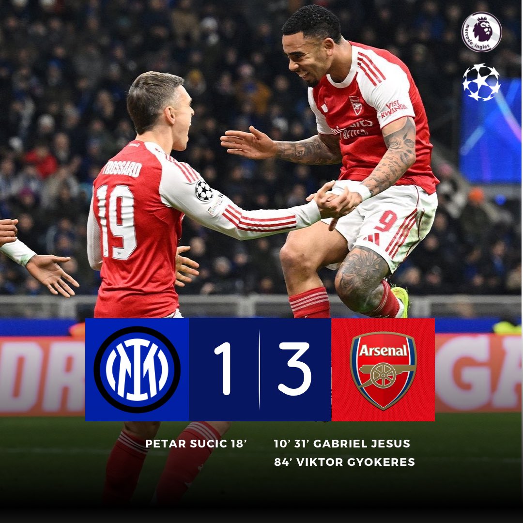 Arsenal se convierte en el PRIMER equipo Inglés de la historia en ganar 4 partidos como visitantes en 4 competiciones diferentes en un mismo mes. 

✅ 2-3 vs Bournemouth (PL)
✅ 1-4 vs Portsmouth (FA)
✅ 2-3 vs Chelsea (EFL)
✅ 1-3 vs Inter (UCL)