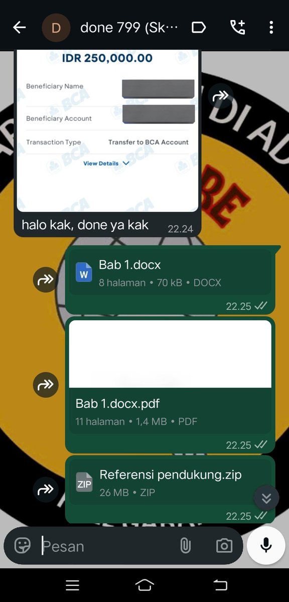 ackstorejoki's tweet image. Testimoni Joki Skripsi prodi Akuntansi ☑️
WA: wa.me/6285701359782
📍Trusted and Fast Response
#Jokiskripsi #jokitugas #jokikuliah #jokiartikel #zonaba #zonauang️ #jokijurnal #jokiproposal #jokithesis #jokisempro