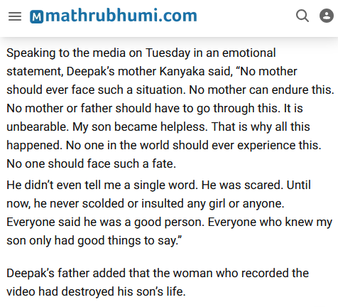 Women feel pain &amp; reality only when it affects own son😢

Lakhs of us innocent men are already fighting #FakeCases by criminal women which "SYSTEM" blindly supports😢

#GenderBiasedLaws virus may destroy any mother's son NEXT when he grows up if not corrected!😡

<a href="/arjunrammeghwal/">Arjun Ram Meghwal</a>