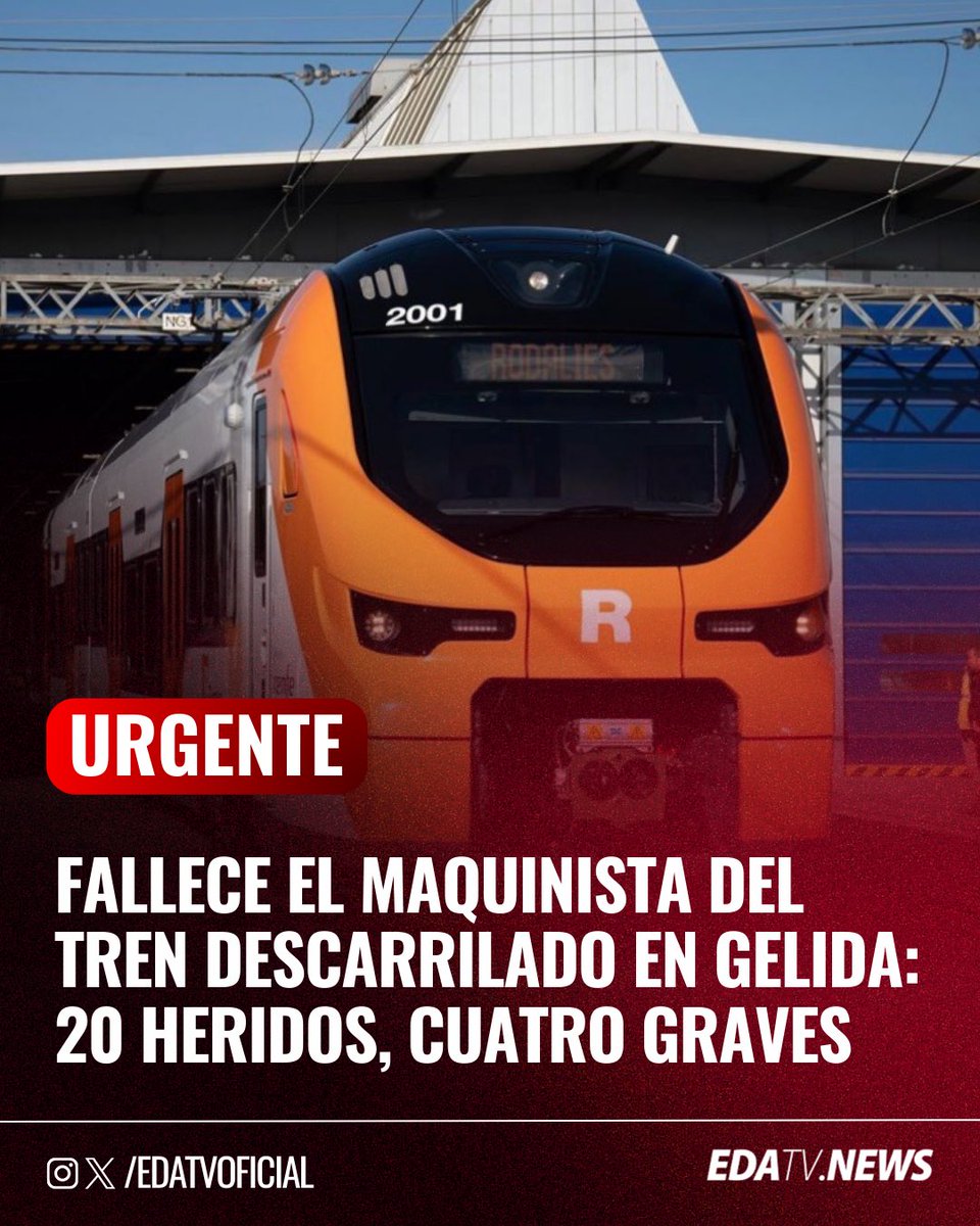 edatvoficial's tweet image. ‼️🇪🇸 | Un tren descarriló en Gelida, Barcelona; falleció el maquinista y 20 personas resultaron heridas, cuatro de ellas graves.