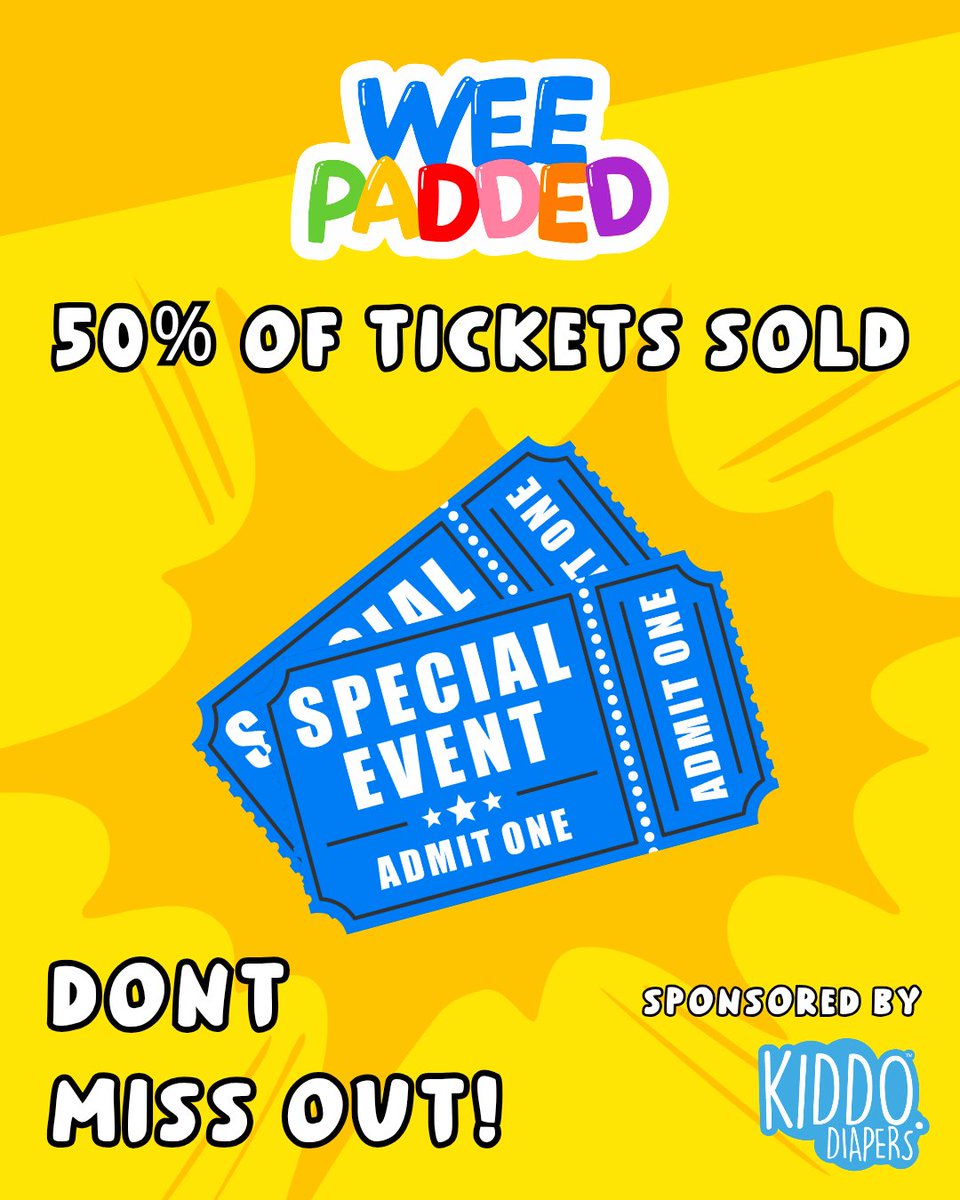 😏💦 WeePadded has officially sold 50% of all tickets

…which is wild because we’ve already beaten last time.
You lot are FAR too excited to get soggy with us again 😂

Don’t be the only dry bum staying home.

🎟 Tickets → WeePadded.co.uk 

#WeePadded #ABDL