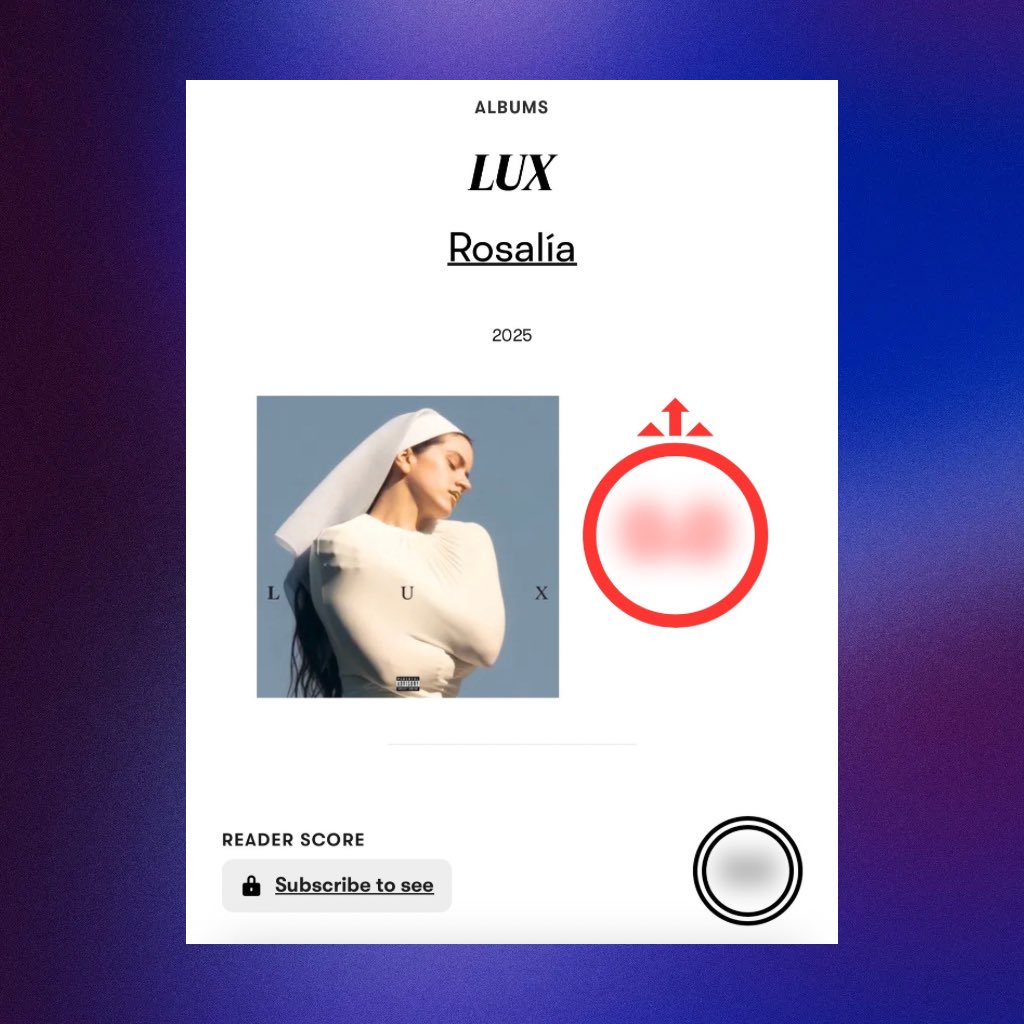 PopBase's tweet image. Pitchfork launches a new subscription model that charges $5 per month for unlimited access to reviews and allows readers to score albums themselves.

Free users can still read and view scores for up to four reviews per month.