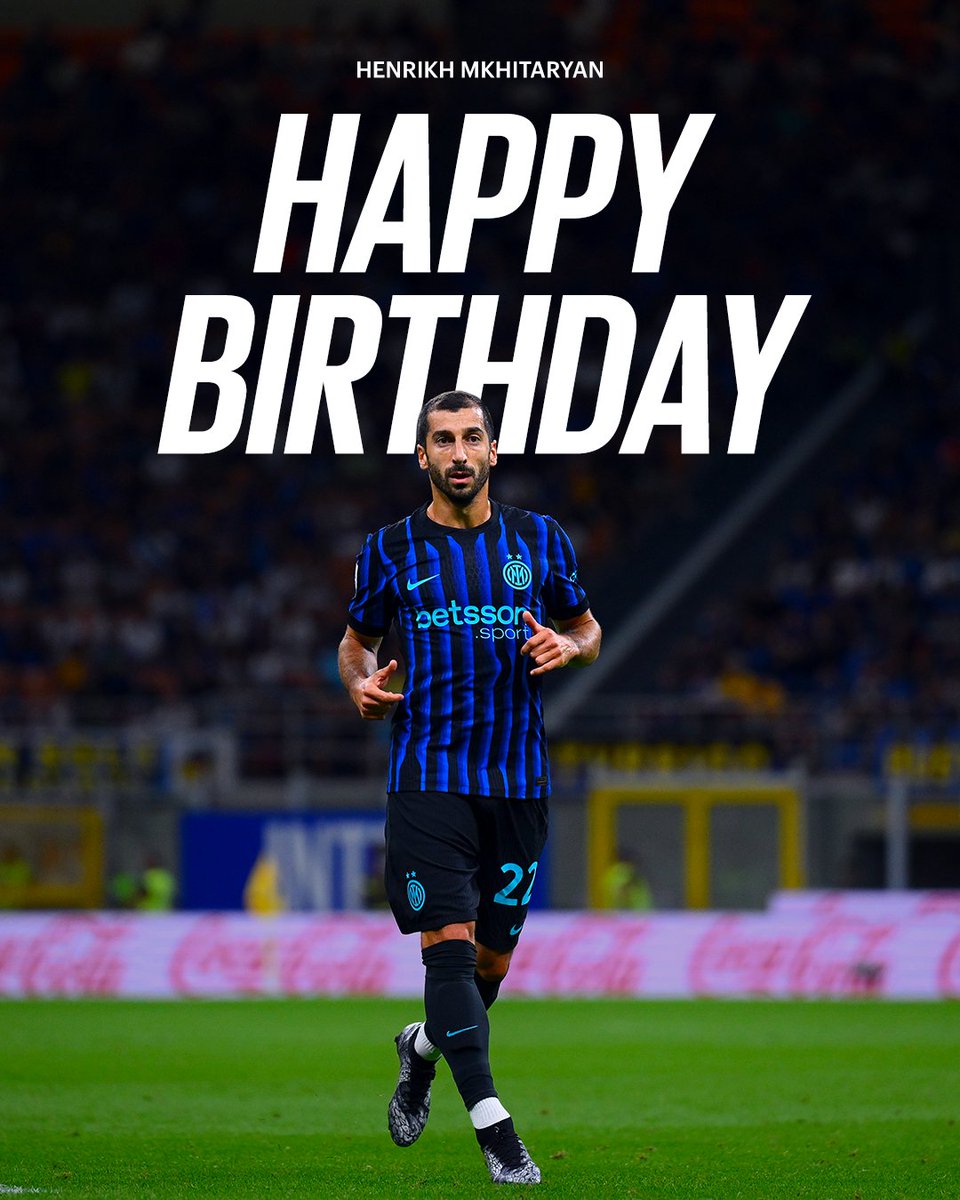 Inter's tweet image. Tanti auguri, @HenrikhMkh 🎂