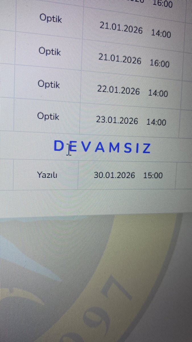 Dev amsız olduğumu nerden biliyo bu sınav takvimi