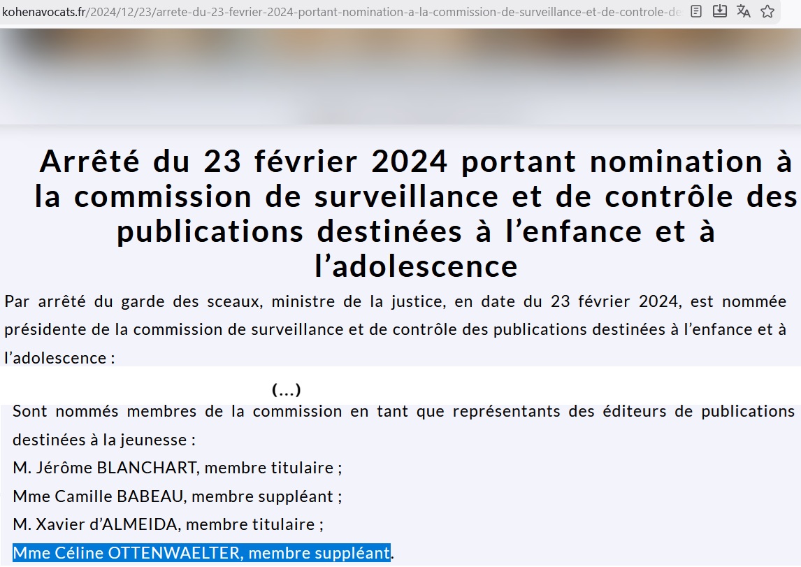 Voici Céline Ottenwaelter, du #Seuil, membre de la commission de surveillance et de contrôle des publications destinées à l’enfance et à l’adolescence et amie de Gabriel Matzneff et Emmanuel Pierrat. 
Ci-dessous des extraits du journal 2007-2009 de Matzneff⤵️