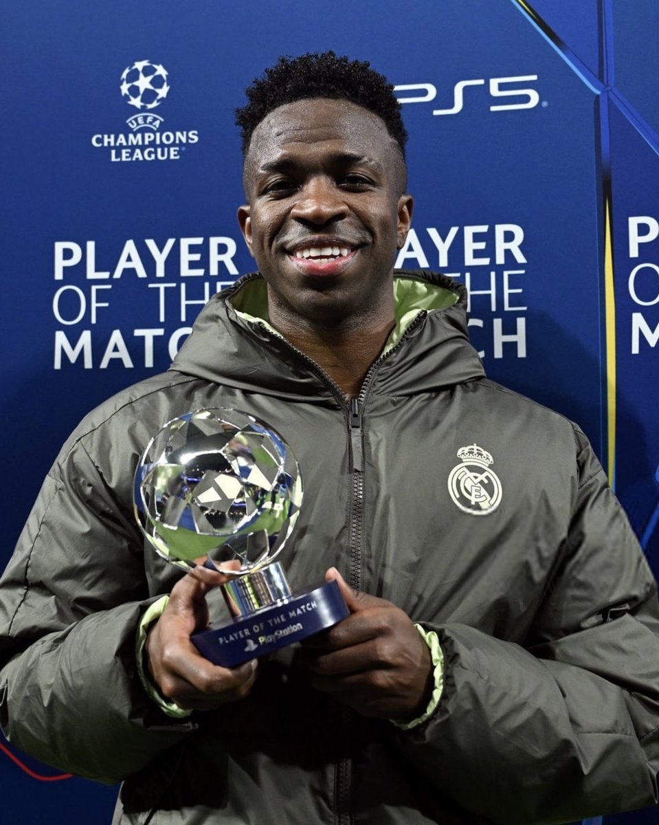 FabrizioRomano's tweet image. 🏅🇧🇷 Vinicius Jr wins Man of the Match Award for Real Madrid vs Monaco.