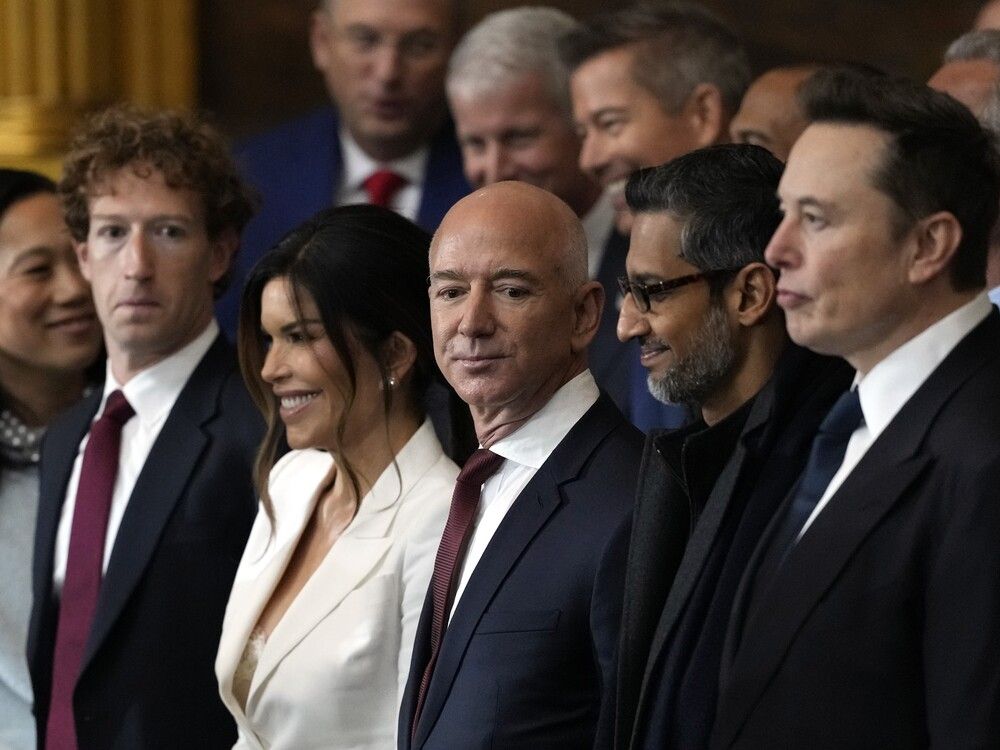 financialpost's tweet image. Tech titans lined up for Trump's second inauguration. Now they're even richer financialpost.com/financial-time…