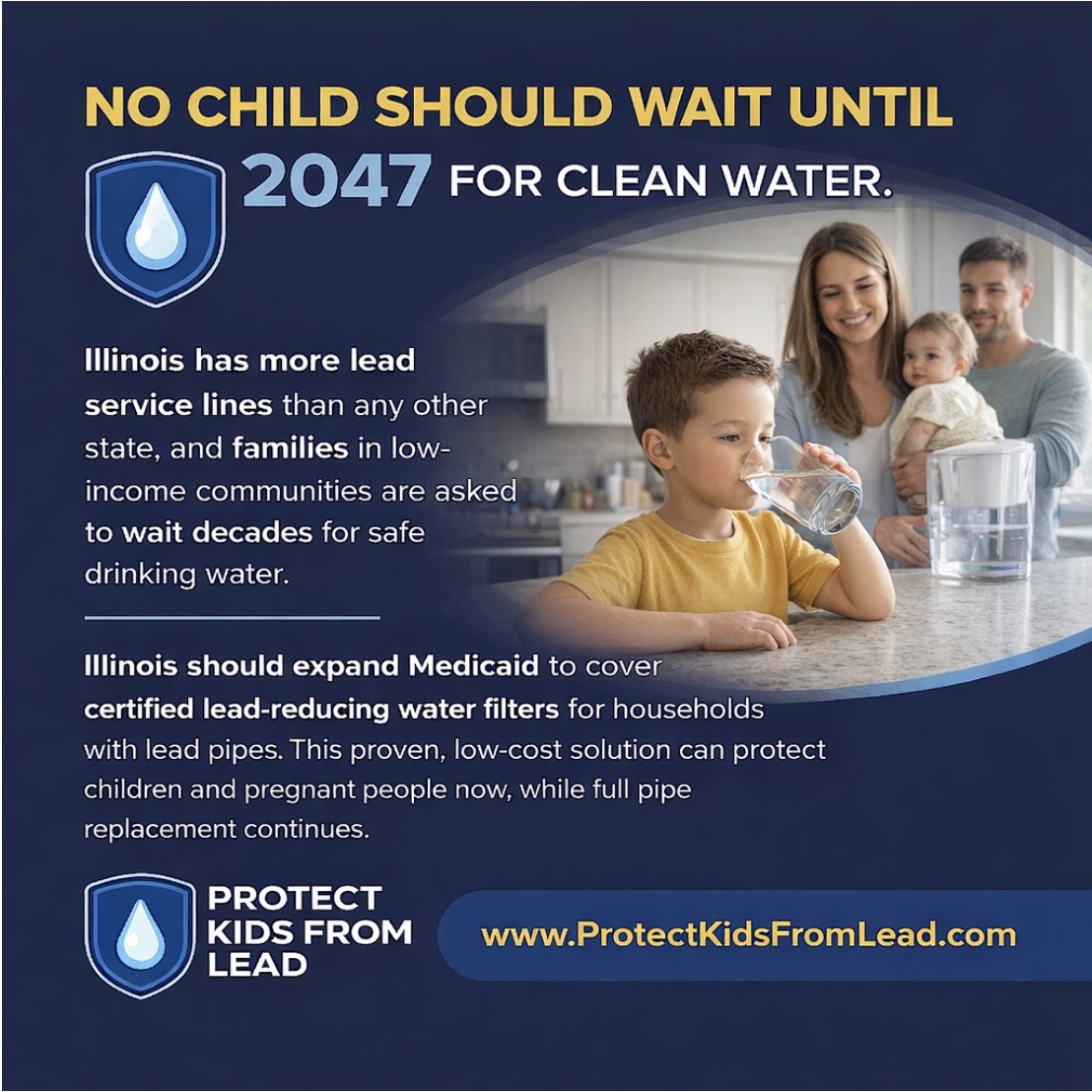 maestevens's tweet photo. Illinois has the most lead service lines in the U.S. Our ED Wendi Wilkes: expand the Medicaid 1115 Waiver to cover certified lead-reducing water filters—fast protection for families. https://t.co/f6KnMpefyQ https://t.co/qQB7hAW7dM