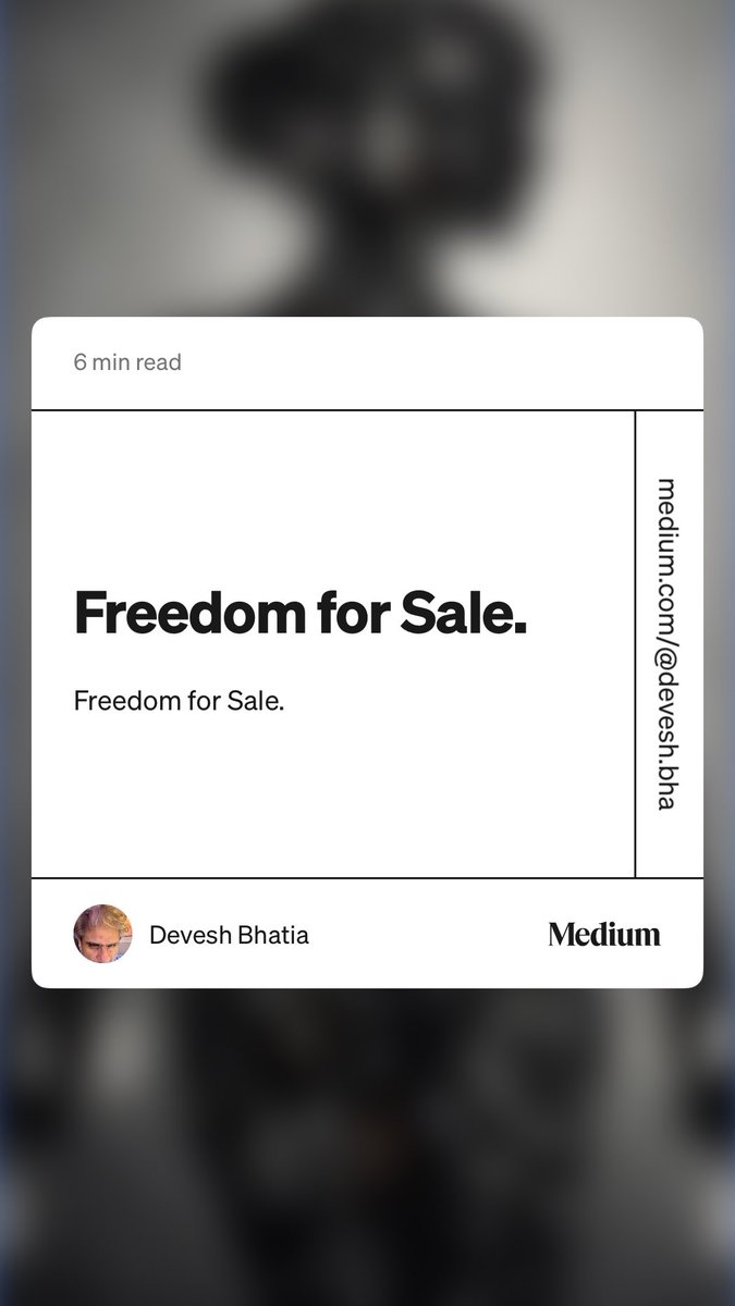 dddevesh's tweet photo. “Freedom for Sale.” by Devesh Bhatia https://t.co/PxiyztnUaM https://t.co/glVwxa0BRX
