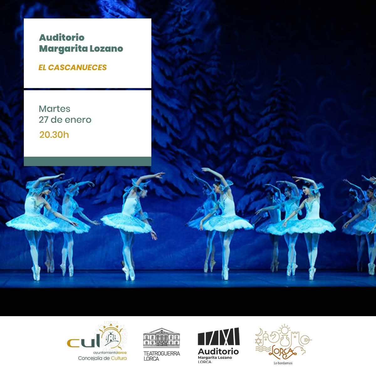 🩰  “EL CASCANUECES” llega al Auditorio Margarita Lozano

📅 27 de enero — 20:30 h
🎟️ Entradas: 25€
👉 Más información y entradas: auditoriomargaritalozano.es/evento/el-lago… y taquillas del Teatro Guerra
