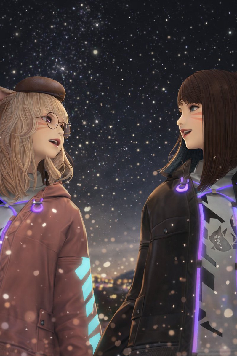 kamomeMel's tweet photo. ＃FF14　＃FF14SS　#ff14フレンド募集中 

FCメンバーさんと星空の下で･･･

初SS！ https://t.co/aVSjD7ob97