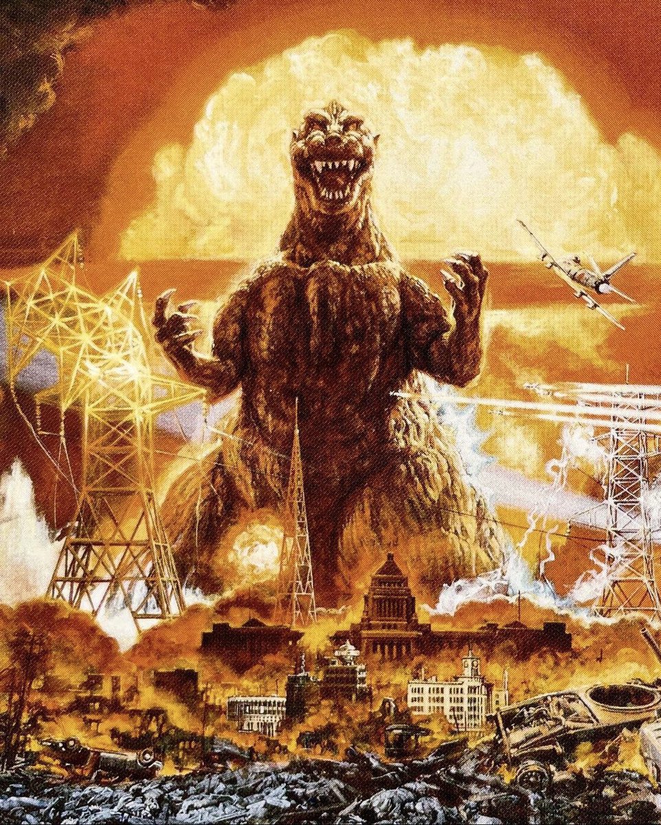 SciFiArchives's tweet image. Godzilla art by Japanese artist Noriyoshi Ohrai