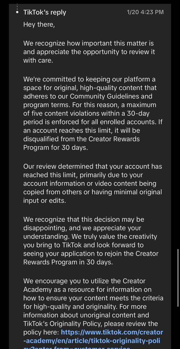 Gh0stArcade's tweet image. I really do not like posting this kind of thing here, however I feel like it's the only way I am going to get this addressed.

I have been removed from the @tiktok_us @tiktokcreators @tiktok_uk  program for 30 days because of "unoriginal content"

I have ALWAYS edited &amp;amp; produced…