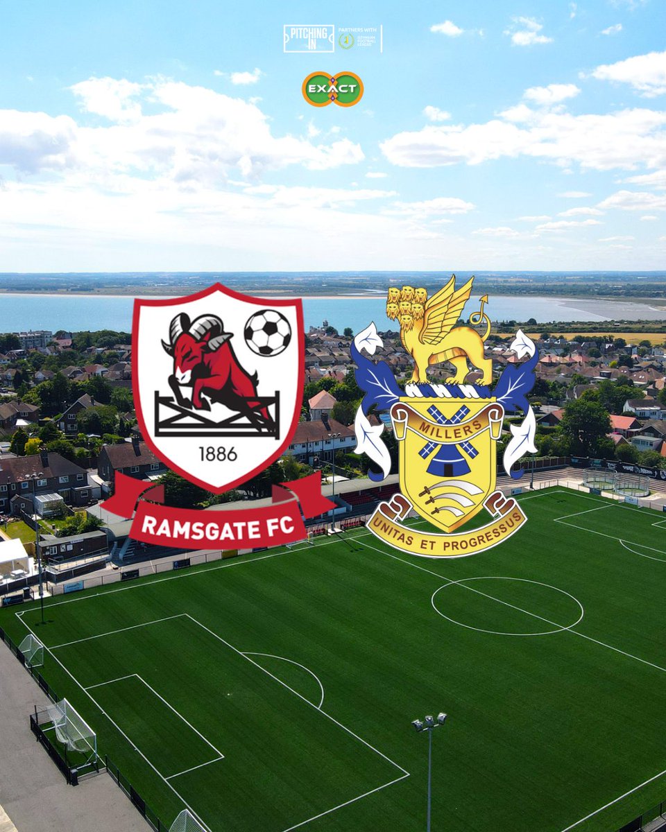 AveleyFC's tweet photo. ⏱️ 

Our Isthmian Premier League fixture away at Ramsgate on the 28th February will now kick off at 5.30PM with the match being FREE ENTRY for all.

Details ⤵️
https://t.co/eWiiunRtrD

#MunyardsMillers | #TogetherAveley https://t.co/YKMKm4DFQ7