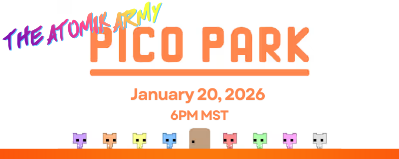 AtomikGamezTTV's tweet photo. TONIGHT over on the purple site. Come join us and some fellow #AtomikArmy members as we fumble our way through @picoparkgame. ahaha its gonna be a blast! https://t.co/9VTbjhNOfr