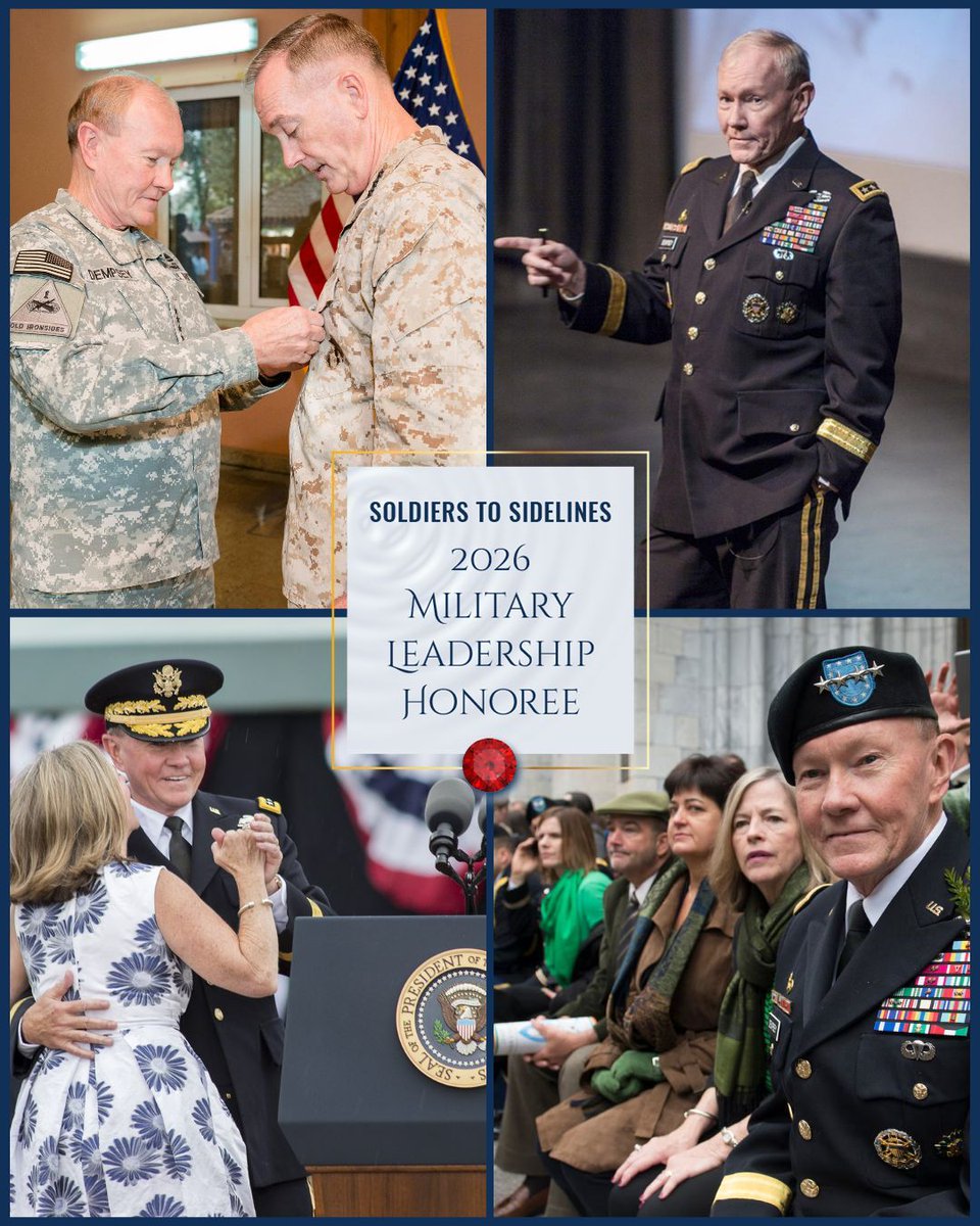Leadership rooted in service.
We are proud to announce General Martin Dempsey as the 2026 Legacy of Leadership Dinner Military Leadership Honoree. Join us as we celebrate our Soldier Coaches, athletes, and communities nationwide. 
Visit soldierstosidelines.org/legacy-of-lead… to learn more.
