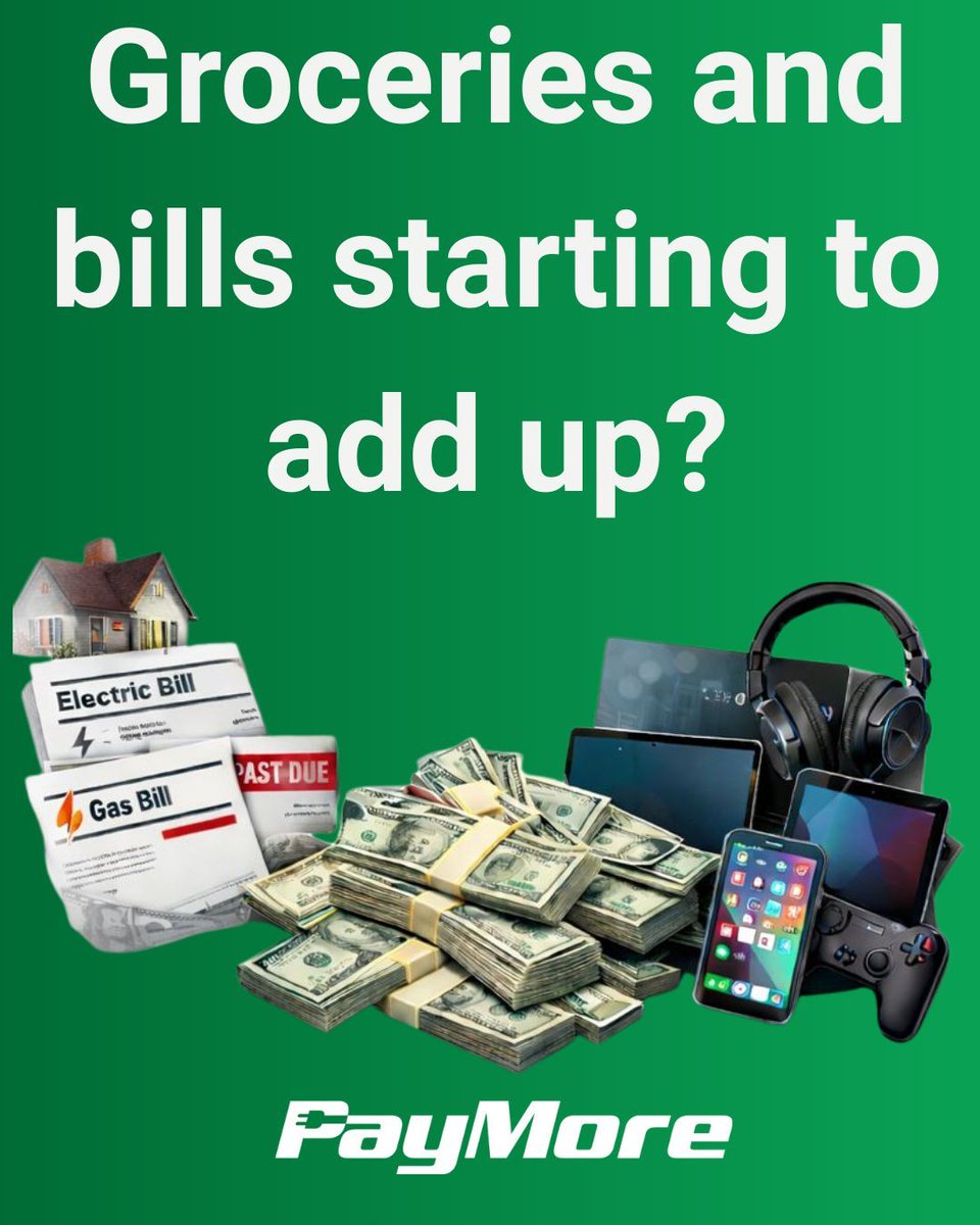 PAYMORESTORES's tweet image. Everything’s getting so expensive nowadays… 😩 
Who doesn’t want extra cash? 💸
PayMore pays for your tech 📱💰
#PayMore #PayMoreStores #CashForTech #MoneyMatters #SellElect #ExtraCash #BillsAddUp #SellYourTech #SmartSpending BudgetFriendly #TechTradeIn