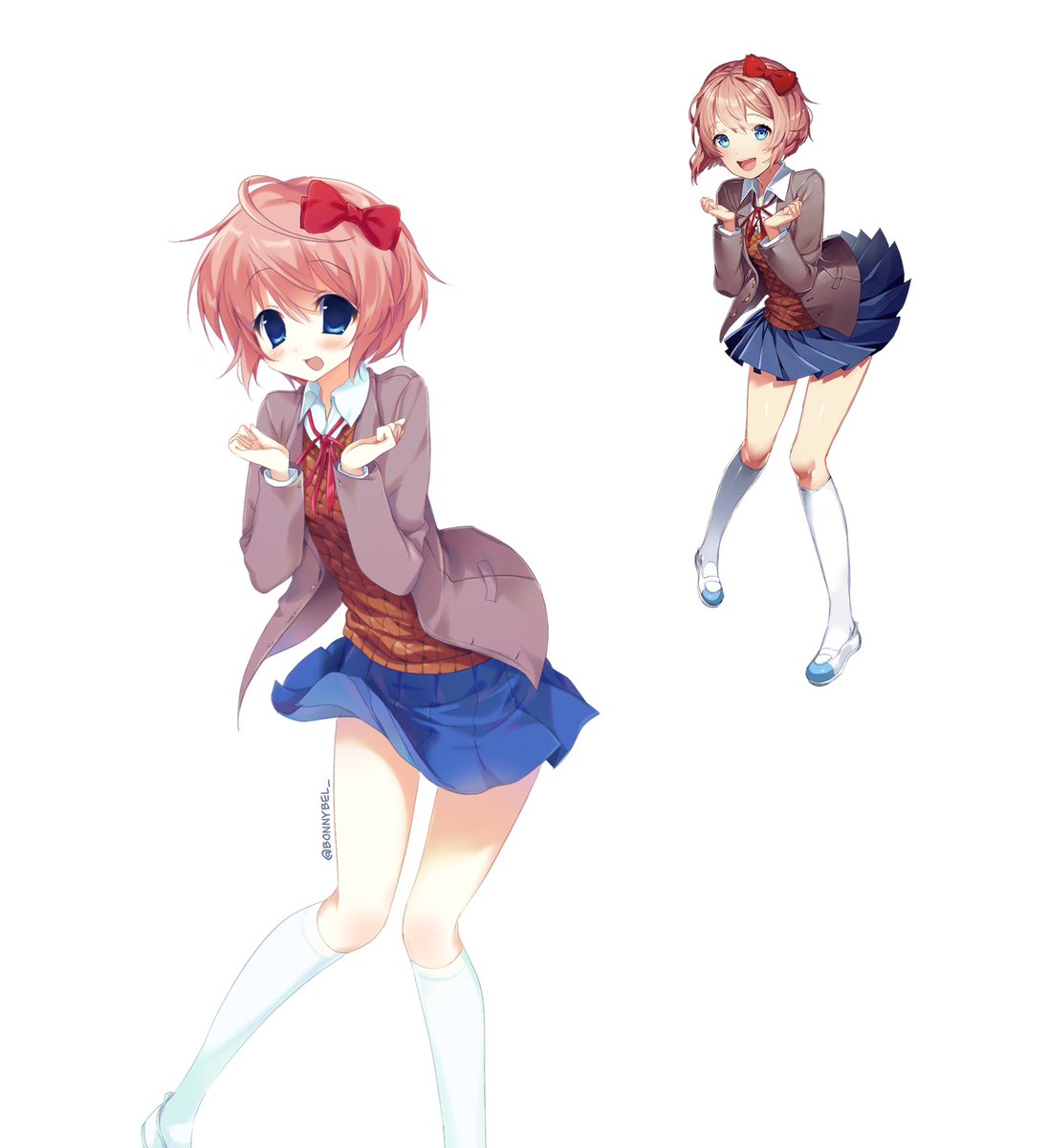 Bonnybel_'s tweet photo. Sayori in my style! https://t.co/iKLPWBxYK8