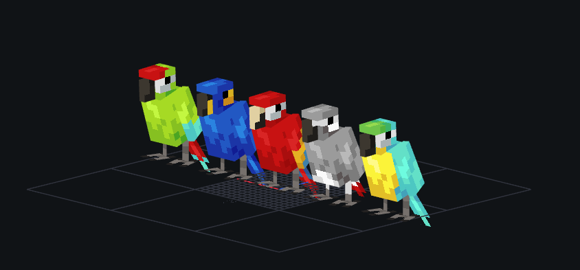 SennaHN7's tweet photo. Redid Mc parrots

#Minecraft 
#Blockbench 
#pixelart https://t.co/XUh5UW40Qq