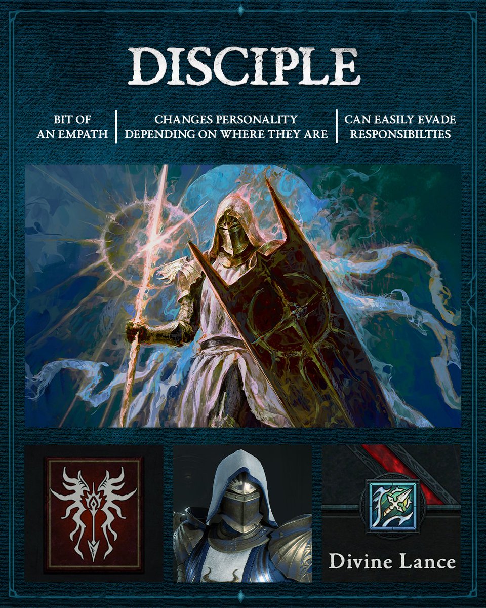 Diablo's tweet image. Ask your friends: which Paladin’s Oath best describes you? May that be the Oath you go into battle with.