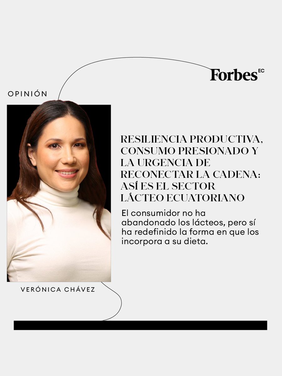 #Opinión | <a href="/vchavezman/">Veronica Chavez Man-Ging</a> explica que la industria láctea formal en Ecuador muestra mayor producción y mejor calidad, pero enfrenta un consumo en caída por restricciones económicas y cambios de hábitos.

Lee más aquí: acortar.link/yEBuX9

#ForbesEcuador