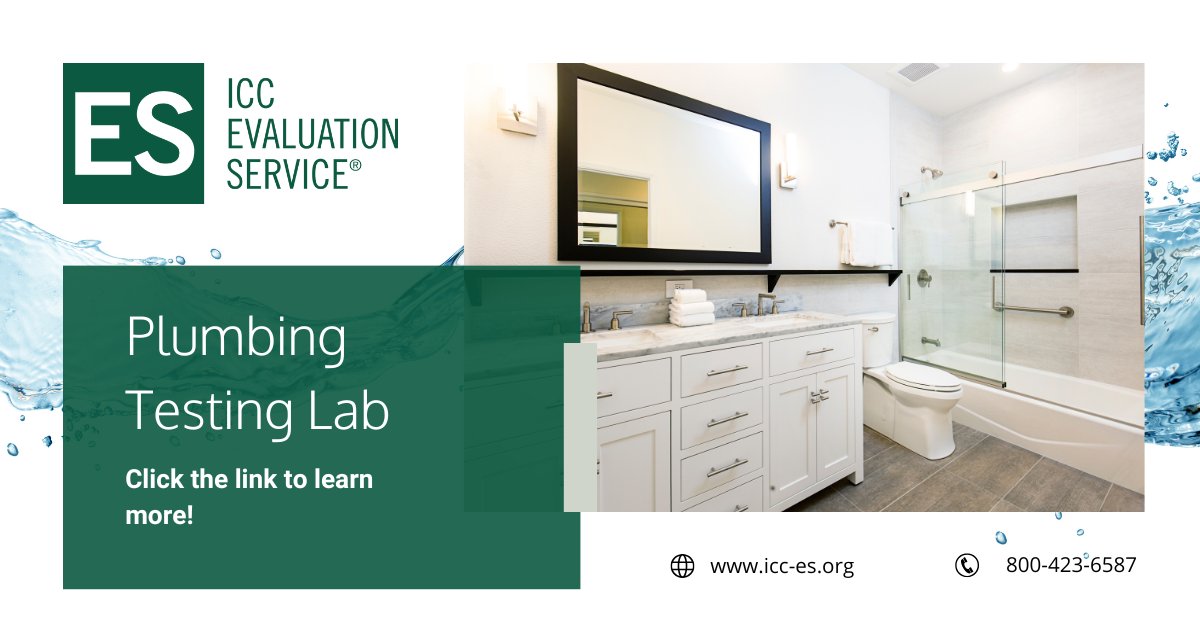 ICCEvalService's tweet image. Bring your plumbing products to market sooner with speedy testing and certification. ICC-ES plumbing product testing captures all applicable requirements for your products. Click the link to find out more!
#PMG #testing #plumbing
icc-es.org/testing/testin…