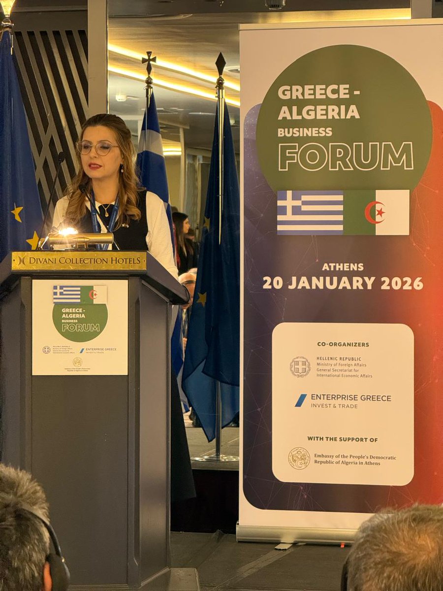 Algeria_MFA's tweet image. ترأس كاتب الدولة لدى وزير الشؤون الخارجية، المكلف بالجالية الوطنية بالخارج، السيد @SECCNE_Chaib مناصفة مع نائب وزير الخارجية اليوناني، السيد هاري ثيوهاريس، اليوم بأثينا، أشغال المنتدى الاقتصادي الجزائري-اليوناني، الذي ينعقد على هامش #الدّورة_2 للّجنة المشتركة بين البلدين.
🇩🇿🇬🇷