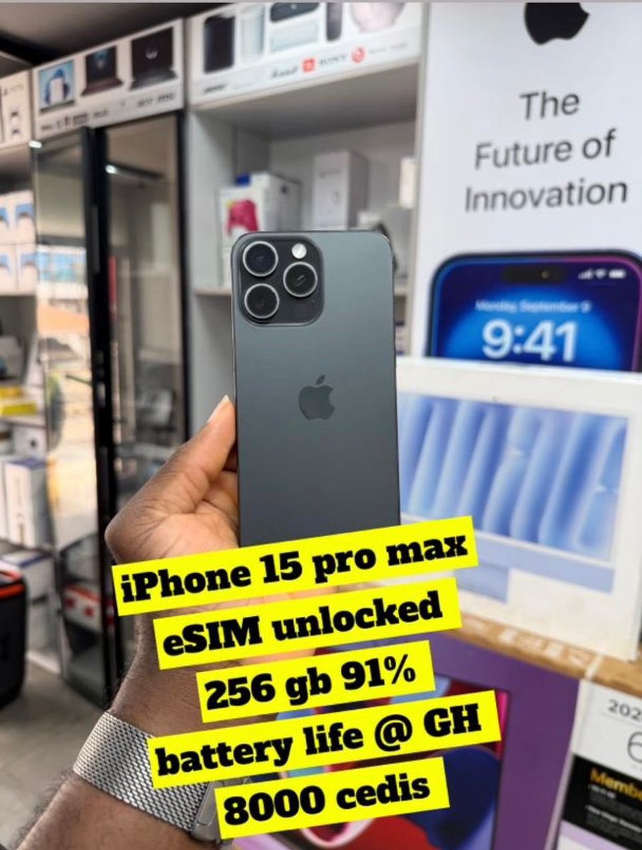 Mr_Deliveri's tweet photo. 🌻🌻🌻

iPhone 15 pro max
eSIM unlocked
Battery life 91%
256 gb
GH 8,000

☎️ 0551386028 ☎️
https://t.co/vVsC0nbMYt

.
.
.

https://t.co/suexhqLOIT https://t.co/jARFeGqwbP