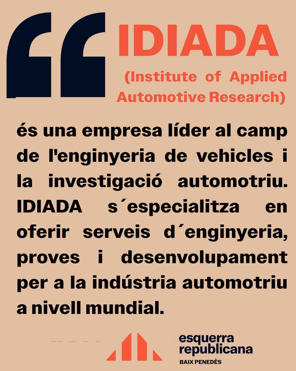 ercbaixpenedes's tweet image. 🟡 Saps què és Idiada? Saps el que pot suposar per la comarca? T'ho expliquem!  👇