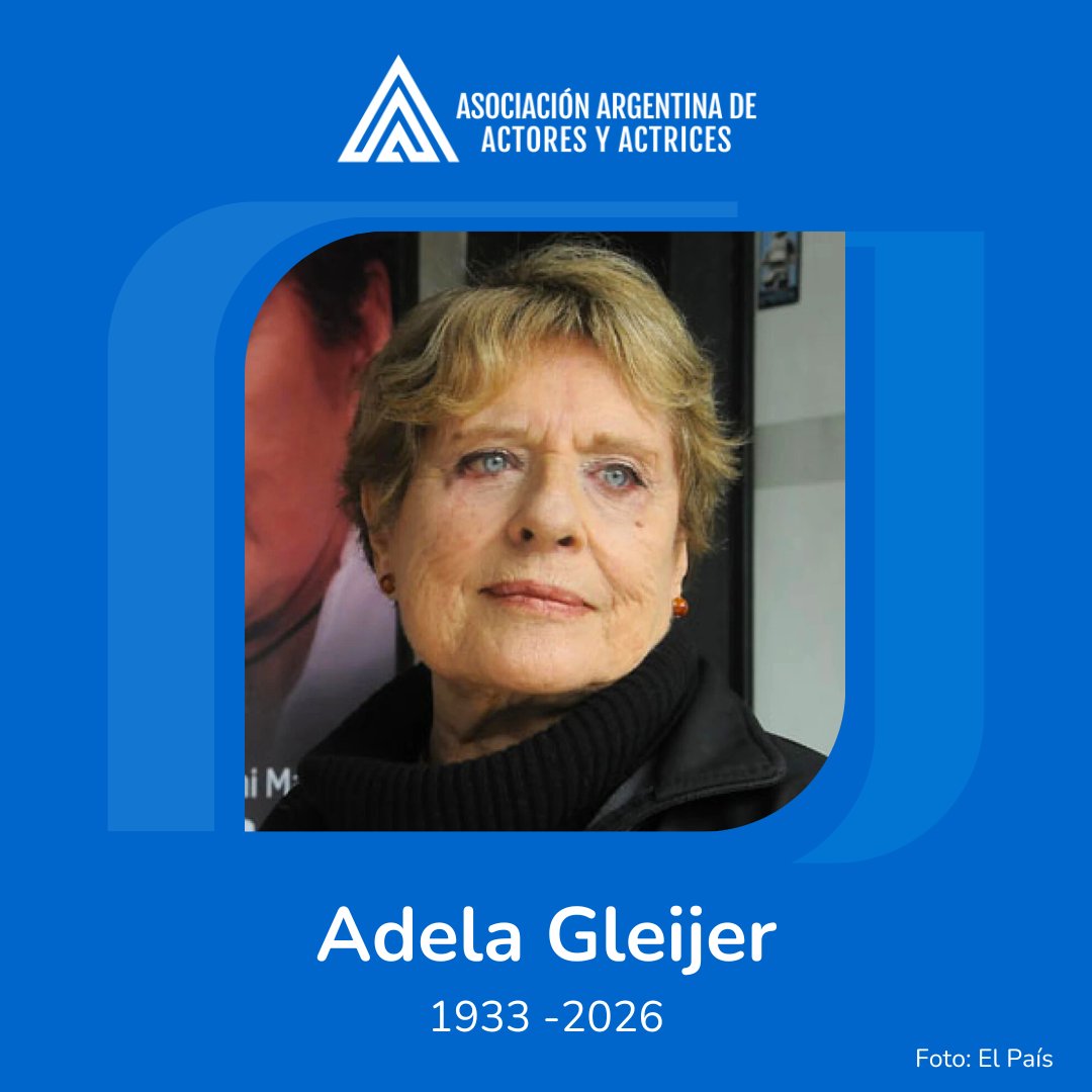 Con profundo pesar, despedimos a la actriz Adela Gleijer, destacada referente de las artes escénicas. Acompañamos con afecto, en este doloroso momento, a su hija, la actriz Andrea Tenuta, así como a sus familiares, amistades y seres queridos.
actores.org.ar/adela-gleijer/